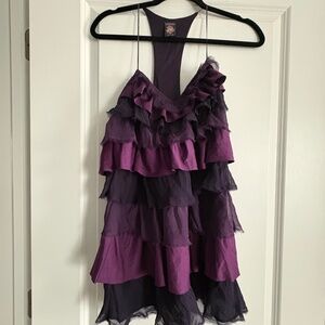 Free People Tiered Halter Mini Dress